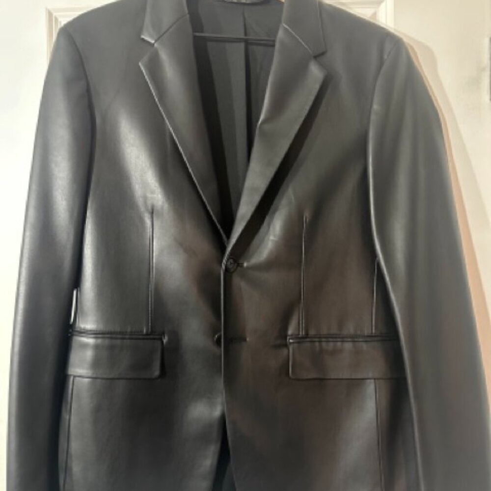 ZARA leather suit jacket/blazer